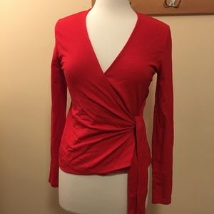 Red Halogen Wrap Top